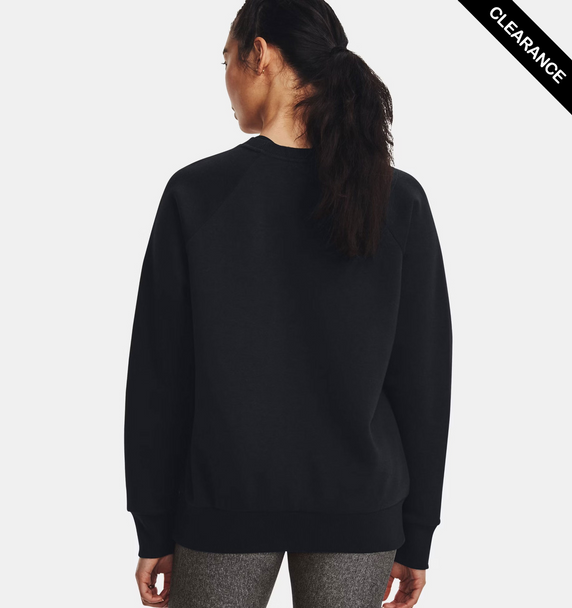 Clearance - Under Armour 1379508 Ladies' Rival Fleece Sweatshirt | Black/White