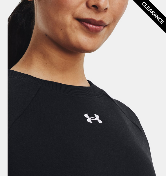 Clearance - Under Armour 1379508 Ladies' Rival Fleece Sweatshirt | Black/White