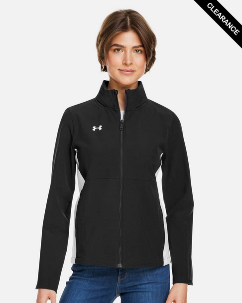 Clearance - Under Armour 1389661 Women's Rival Stretch Jacket | Black/ White/ White