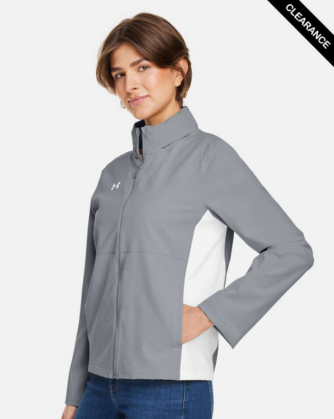 Clearance - Under Armour 1389661 Women's Rival Stretch Jacket | Mod Grey/ White