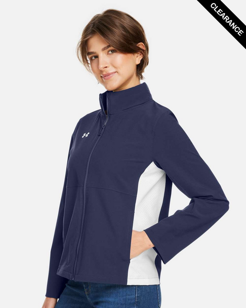 Clearance - Under Armour 1389661 Women's Rival Stretch Jacket | Midnight Navy/ White