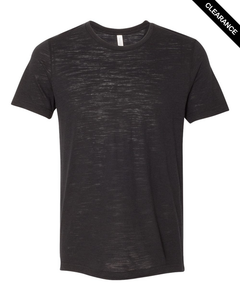 Clearance - 3650 Bella+Canvas Marble Poly Cotton Tee | Solid Black Slub