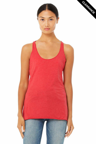 Clearance - Bella+Canvas 8430 Women's Tri-Blend Racerback Tank Top | Red Triblend