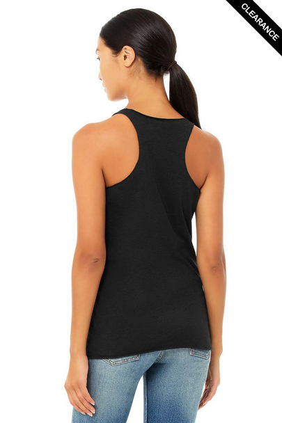 Clearance - Bella+Canvas 8430 Women's Tri-Blend Racerback Tank Top | Black Heather Triblend