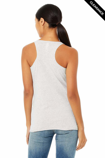 Clearance - Bella+Canvas 8430 Women's Tri-Blend Racerback Tank Top | White Fleck Triblend