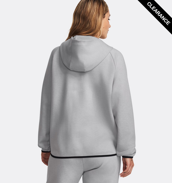 Clearance - Under Armour 1379842 Women's Unstoppable Fleece Full-Zip | Mod Grey/ Black