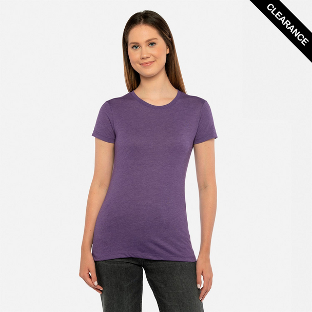 Clearance - Next Level 6710 Ladies' Tri-Blend Crew T-Shirt | Purple Rush