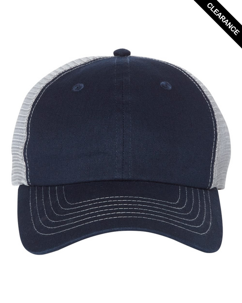 Clearance - Valucap 3100 Contrast-Stitch Mesh-Back Cap | Navy/ Grey