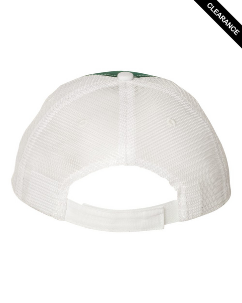 Clearance - Valucap S102 Sandwich Trucker Cap | Dark Green/ White