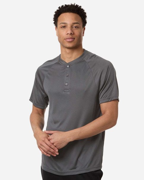 TT11HN Team 365 Men's Zone Performance Henley | Sport Graphite