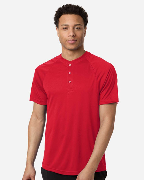 TT11HN Team 365 Men's Zone Performance Henley | Sport Red