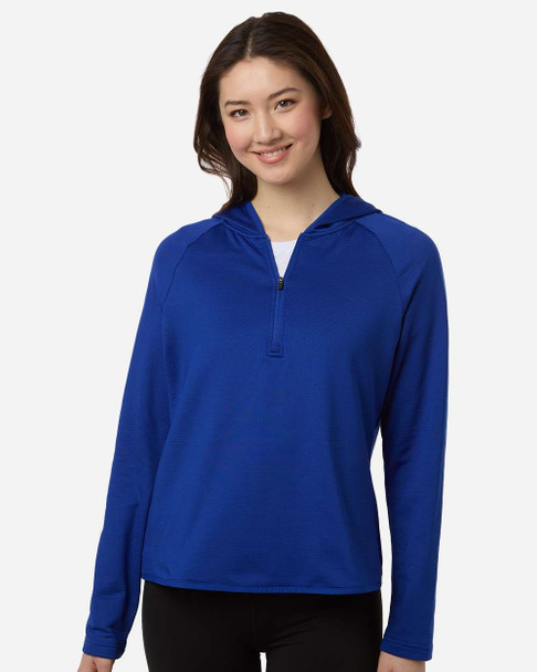 Team 365 TT200W Women's Qualify Quarter-Zip Hooded Pullover | Sport Royal
