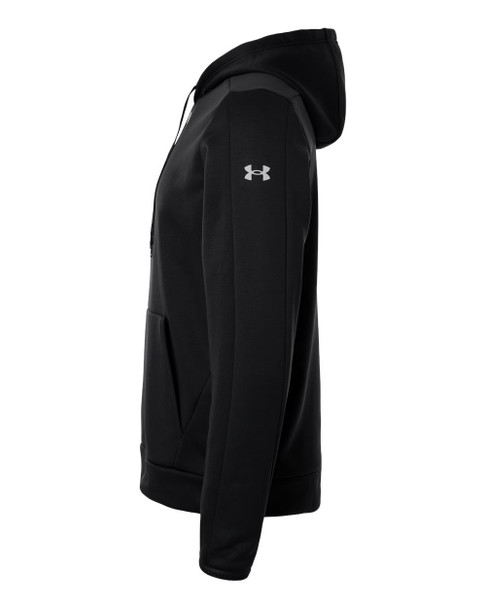 Under Armour 6010164 Under Armour Men's Armour Fleece Pro Hooded Sweatshirt | Black/ White