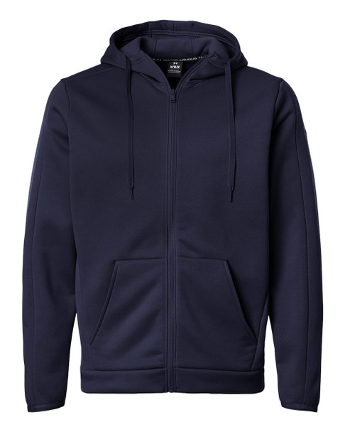 Under Armour 6010886 Men's Armour Fleece Pro Hooded Full-Zip | Midnight Navy/ White