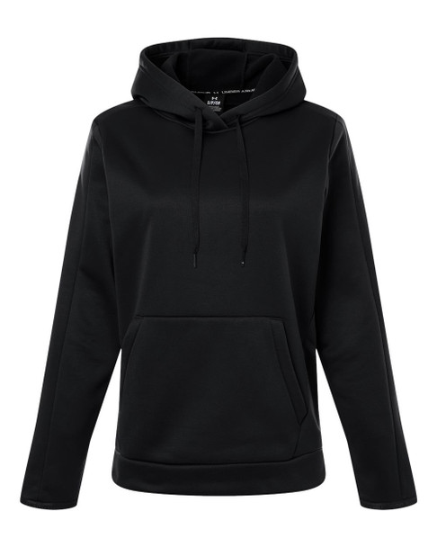 Under Armour 6010943 Women's Armour Fleece Pro Hooded Sweatshirt | Black/ White