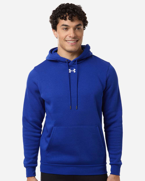 Under Armour 6014161 Men's Team Icon Fleece Hooded Sweatshirt | Royal/ White