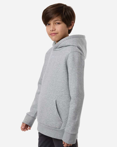 Under Armour 6014162 Youth Team Icon Fleece Hooded Sweatshirt | Mod Grey Light Heather/ White