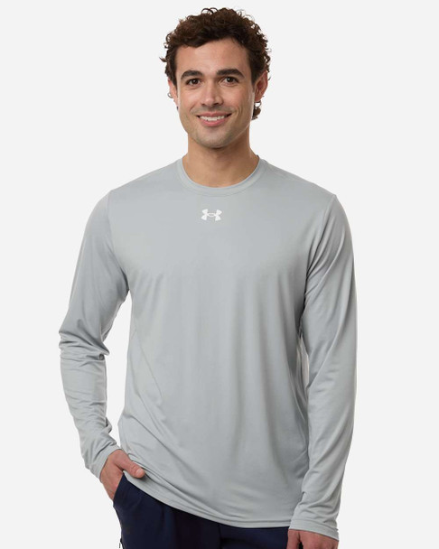 Under Armour 6014166 Men's Team Vanish Long Sleeve T-Shirt | Mod Grey/ White