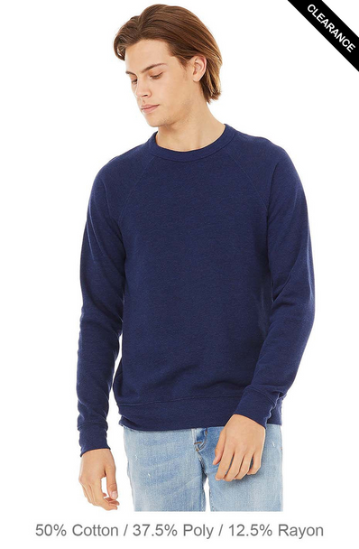 Clearance - Bella+Canvas 3901 Sponge Fleece Mock Neck Sweatshirt | Navy Triblend