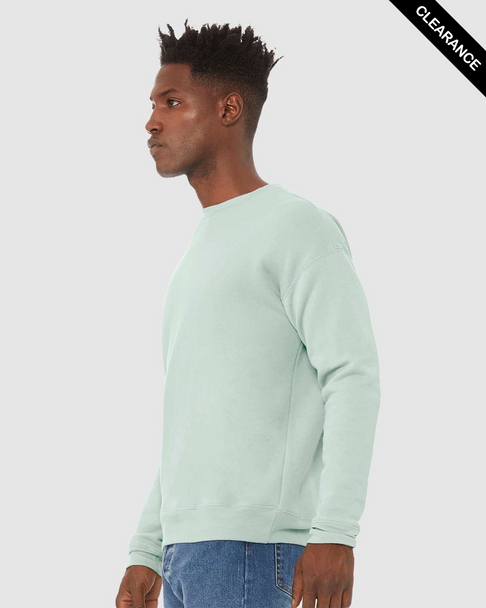 Clearance - Bella+Canvas 3945 Unisex Sponge Fleece Drop Shoulder Crewneck Sweatshirt | Dusty Blue