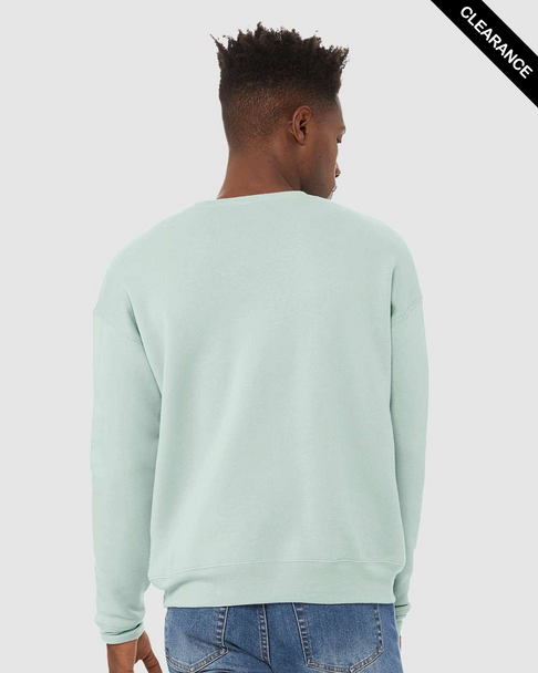 Clearance - Bella+Canvas 3945 Unisex Sponge Fleece Drop Shoulder Crewneck Sweatshirt | Dusty Blue