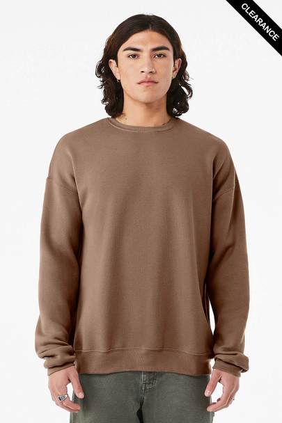 Clearance - Bella+Canvas 3945 Unisex Sponge Fleece Drop Shoulder Crewneck Sweatshirt | Vintage Brown