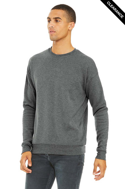 Clearance - Bella+Canvas 3945 Unisex Sponge Fleece Drop Shoulder Crewneck Sweatshirt | Deep Heather