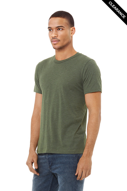 Clearance - Bella+Canvas 3413 Tri-Blend Short Sleeve | Military Green Triblend