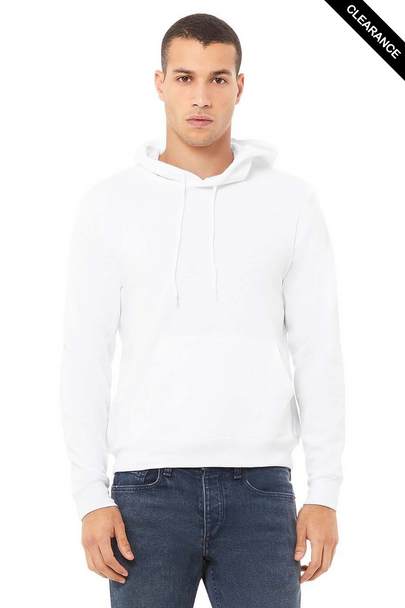 Clearance - Bella+Canvas 3719 Unisex Sponge Fleece Pullover Hoodie | White