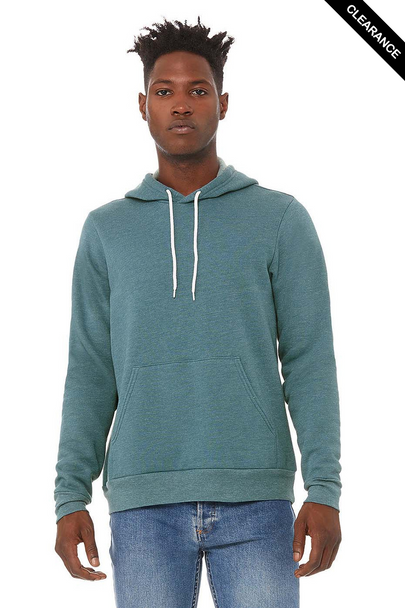 Clearance - Bella+Canvas 3719 Unisex Sponge Fleece Pullover Hoodie | Heather Deep Teal