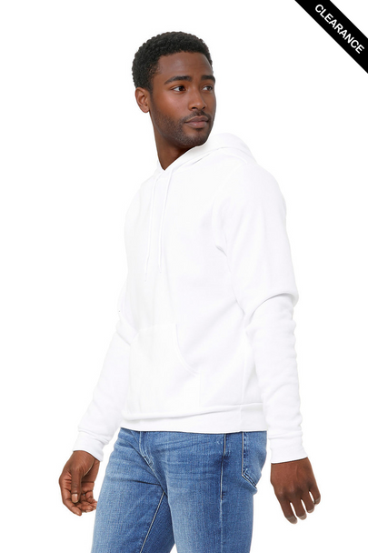Clearance - Bella+Canvas 3719 Unisex Sponge Fleece Pullover Hoodie | DTG White
