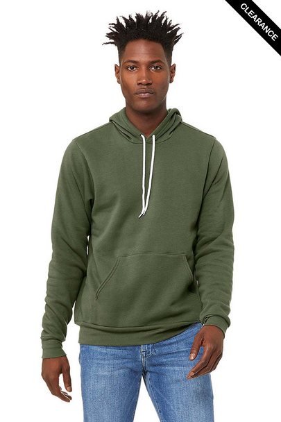 Clearance - Bella+Canvas 3719 Unisex Sponge Fleece Pullover Hoodie | Military Green