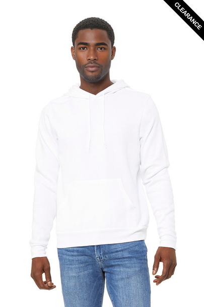 Clearance - Bella+Canvas 3719 Unisex Sponge Fleece Pullover Hoodie | DTG White