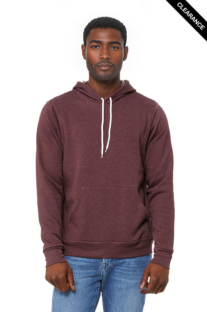 Clearance - Bella+Canvas 3719 Unisex Sponge Fleece Pullover Hoodie | Heather Maroon