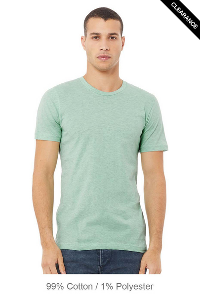 Clearance - Bella+Canvas 3001CVC Jersey Short Sleeve Tee | Heather Prism Mint