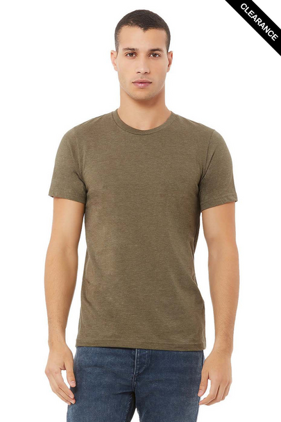 Clearance - Bella+Canvas 3001CVC Jersey Short Sleeve Tee | Heather Olive