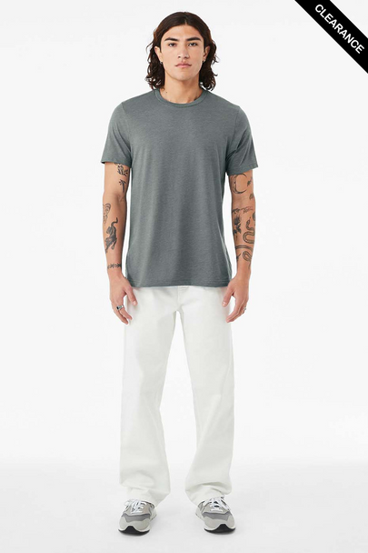 Clearance - Bella+Canvas 3001CVC Jersey Short Sleeve Tee | Heather Blue Storm