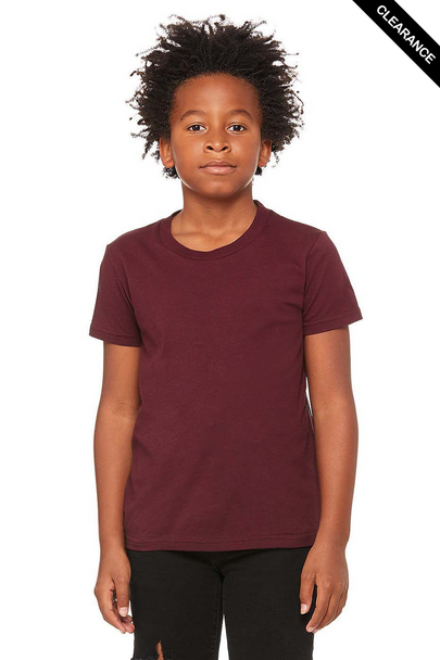 Clearance - Bella+Canvas 3001Y Youth Jersey Short Sleeve Tee | Maroon