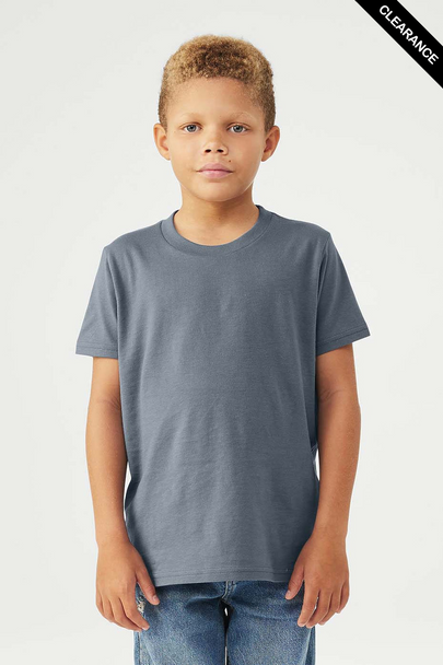 Clearance - Bella+Canvas 3001Y Youth Jersey Short Sleeve Tee | Steel Blue