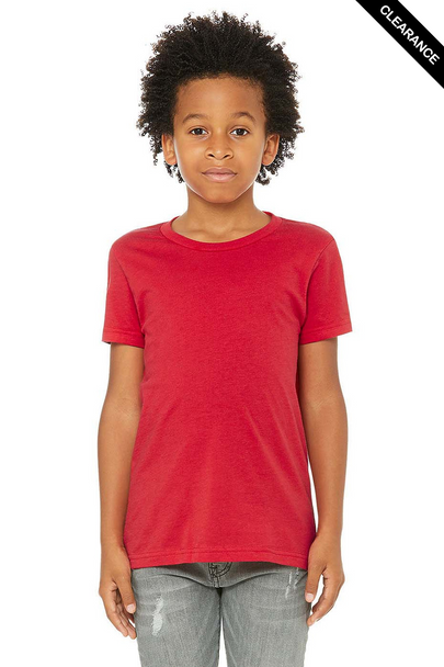 Clearance - Bella+Canvas 3001Y Youth Jersey Short Sleeve Tee | Red