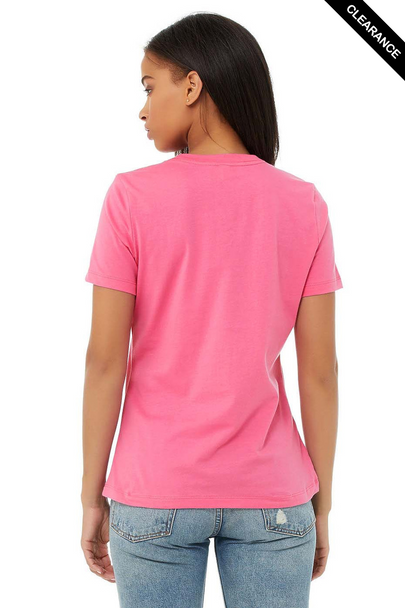 Clearance - Bella+Canvas 6400 Women’s Relaxed Jersey Short Sleeve Tee | Charity Pink