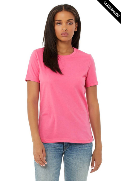 Clearance - Bella+Canvas 6400 Women’s Relaxed Jersey Short Sleeve Tee | Charity Pink