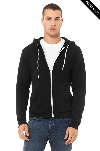 Clearance - Bella+Canvas 3739  Unisex Sponge Fleece Full-Zip Hoodie | Black