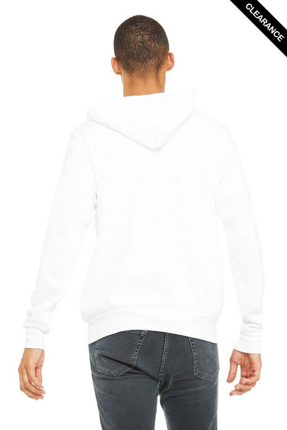 Clearance - Bella+Canvas 3739  Unisex Sponge Fleece Full-Zip Hoodie | White