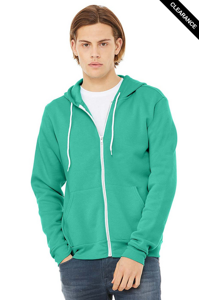 Clearance - Bella+Canvas 3739  Unisex Sponge Fleece Full-Zip Hoodie | Teal