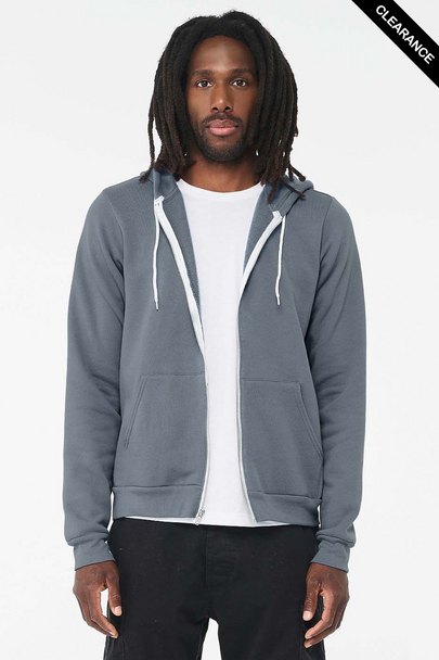 Clearance - Bella+Canvas 3739  Unisex Sponge Fleece Full-Zip Hoodie | Steel Blue