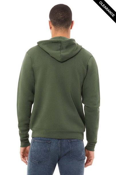 Clearance - Bella+Canvas 3739  Unisex Sponge Fleece Full-Zip Hoodie | Military Green