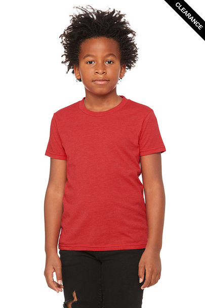Clearance - Bella+Canvas 3001YCVC Youth Jersey Short Sleeve Tee | Heather Red