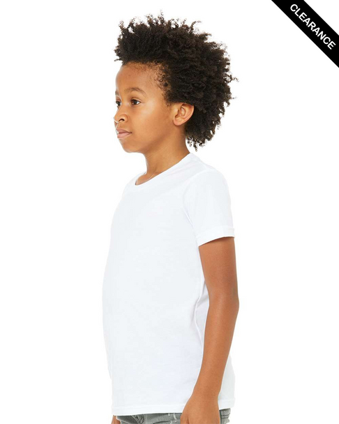 Clearance - Bella+Canvas 3001YCVC Youth Jersey Short Sleeve Tee | Solid White Blend