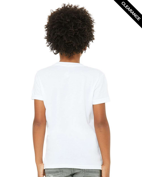 Clearance - Bella+Canvas 3001YCVC Youth Jersey Short Sleeve Tee | Solid White Blend